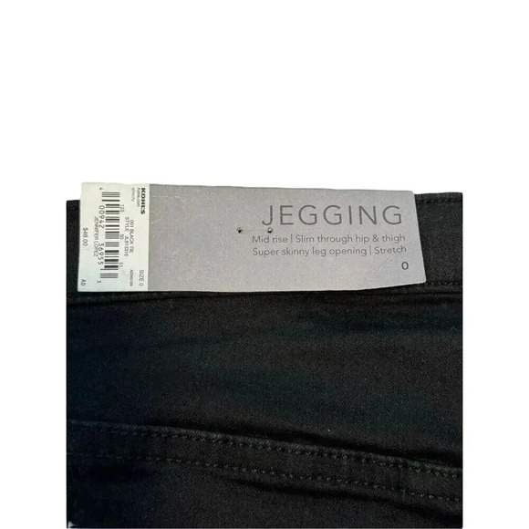 NEW Jennifer Lopez Women’s Size 0 Black Stretch‎ Mid-Rise Jegging NWT - Picture 6 of 6